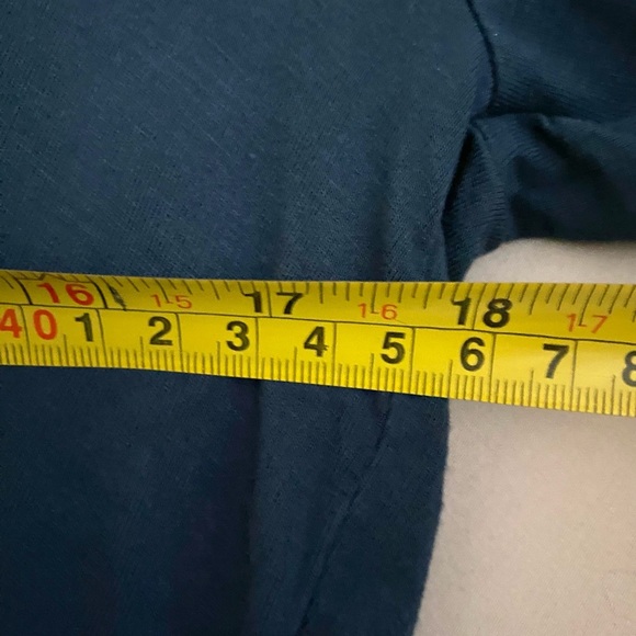 SIMONS CONTEMPORAINE Blue Midi Floral Dress Black Accented V Neck Women’s Sz XL - Picture 5 of 6